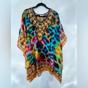 ASA Kaftans Embellished Multicolor Kaftan | Size M